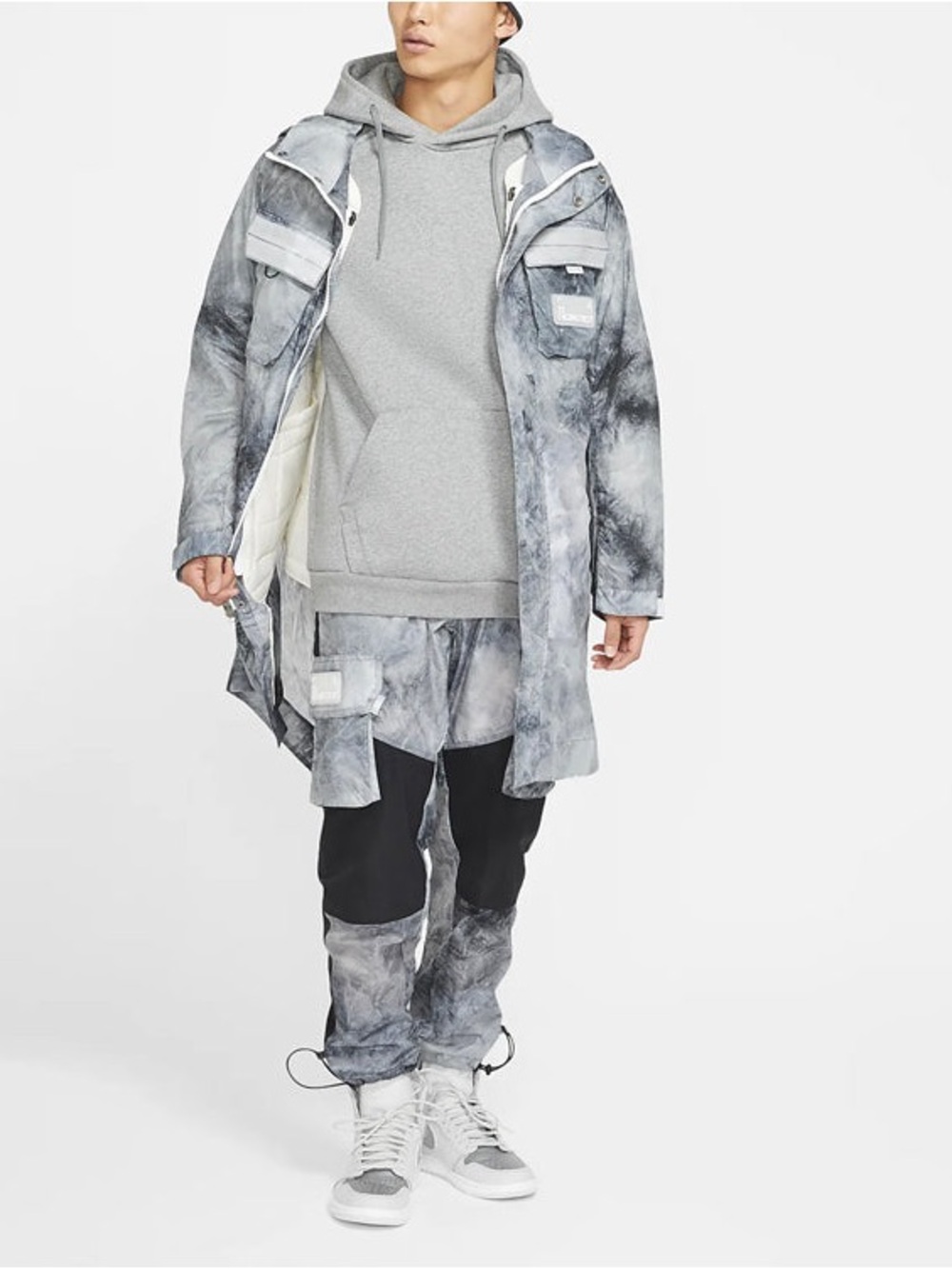 Jordan - Air Jordan 23 Engineered Printed Parka Jacket White gray S loose fit